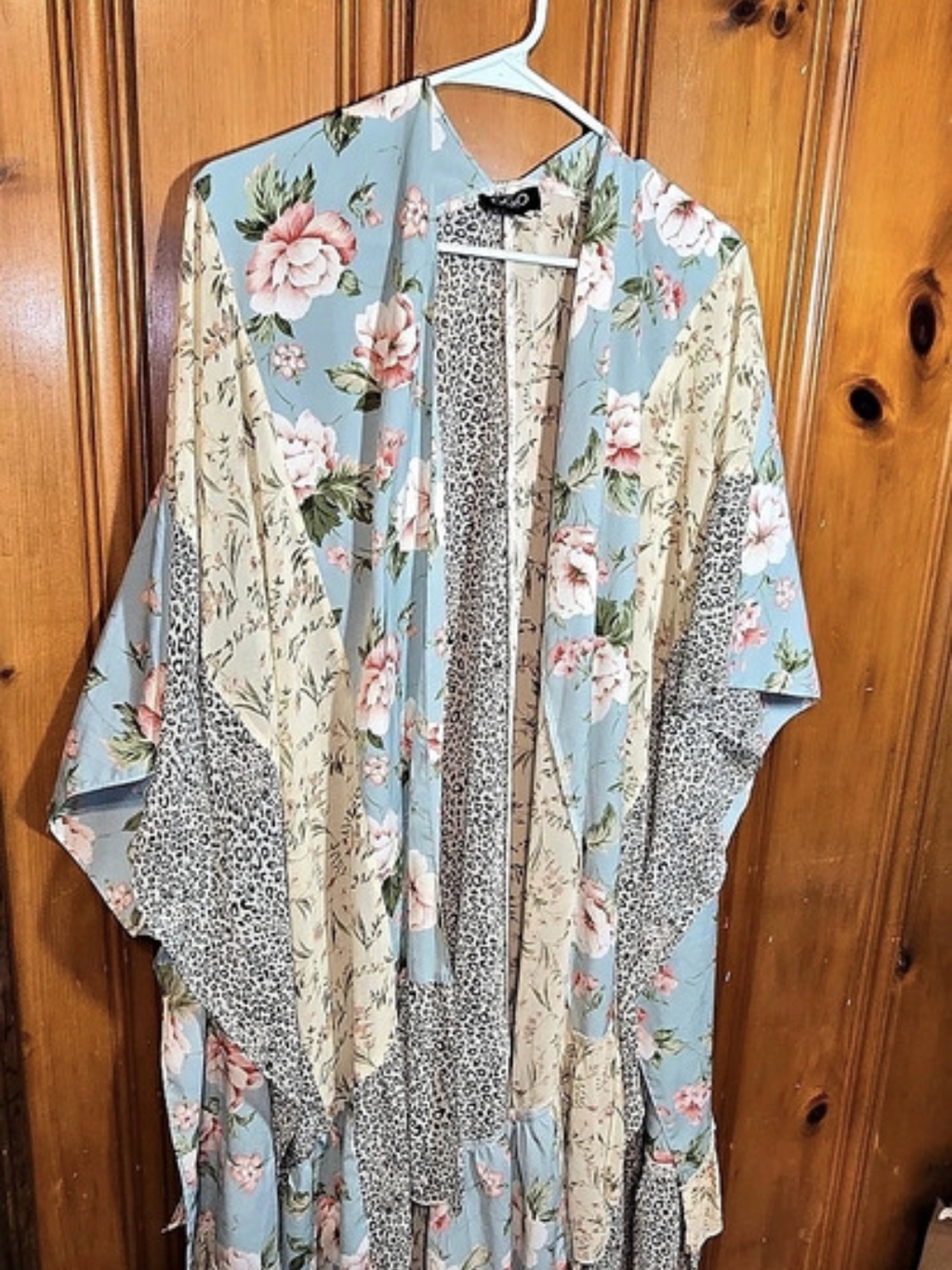 GiGi USA Floral Print Tunic Blue & Pink Size Medium Like New